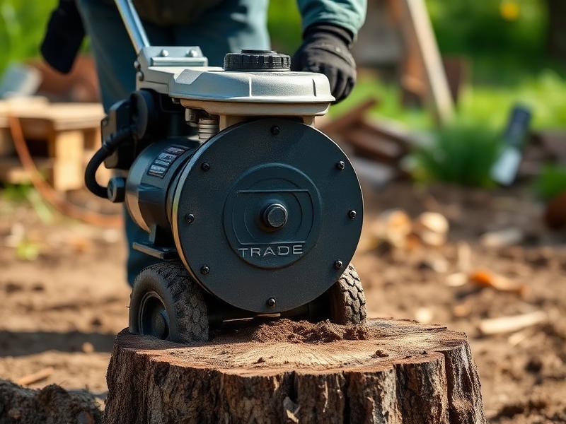 Compact mini stump grinder for hire